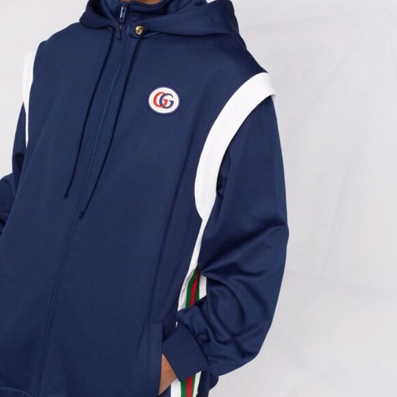GUCCI Track Jacket/Sweatshirt with Detachable Sleeves size M OVERSIZED NWT - Picture 5 of 9